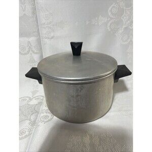 Vintage Ken Ware By Wear-Ever Aluminum Stock Pot 4 Quart 39024 USA with Lid